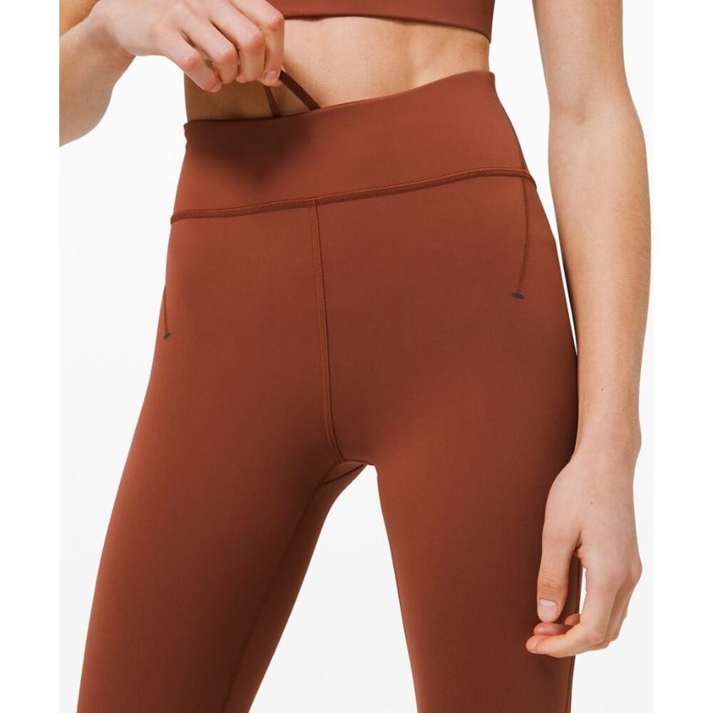 LULULEMON Everlux and Mesh High-Rise Tight 25" Dark Terracotta Size 4 - Picture 3 of 9